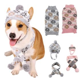 Autumn-Winter Vintage Jacquard Dress for Pet Dogs - Gray sweaterM