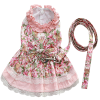 Dog Dress Bowknot Floral Dress Cute Rosette Dog Sundress Dog Princess Dresses - S - pink