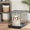 Double-Door Folding Metal Wire Dog Crate with Divider; Large; 36" - 1-door - Metal, plastic