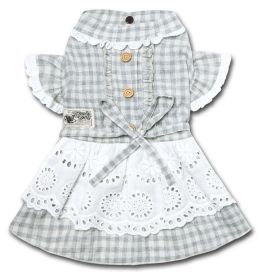 Touchdog 'I love Poochi' Classical Fashion Plaid Dog Dress - Grey - X-Small