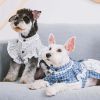 Touchdog 'I love Poochi' Classical Fashion Plaid Dog Dress - Grey - Large