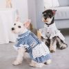 Touchdog 'I love Poochi' Classical Fashion Plaid Dog Dress - Blue - Medium