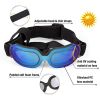 Dog Goggles Small Dog Sunglasses UV Protection Big Cat Glasses Fog/Windproof Outdoor Doggy Eyewear with Adjustable Band for Small Dogs - Silver