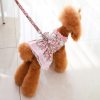 Dog Dress Bowknot Floral Dress Cute Rosette Dog Sundress Dog Princess Dresses - XL - pink