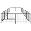 vidaXL Dog Kennel Black 215.3 ftÂ¬â‰¤ Steel - Black