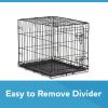 Double-Door Folding Metal Wire Dog Crate with Divider; Large; 36" - 1-door - Metal, plastic