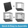 Double-Door Folding Metal Wire Dog Crate with Divider; Large; 36" - 1-door - Metal, plastic