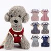 Dog Breathable Mesh Harness with Leash Pet Walking Harness with Cute Bows Adjustable Training Vest - Red - L