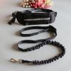 Newest Reflective Pet Leash Elastic Hand Free Jogging Dog Traction Rope Running Waist Pack Leashes Loop Retractable D-Ring Leash - black