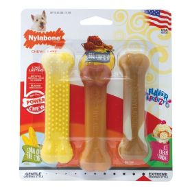 Nylabone Flavor Frenzy Power Chew Triple Pack Chicken; Corn Ice Cream Sundae; 1ea-SMall-Regular 3 ct