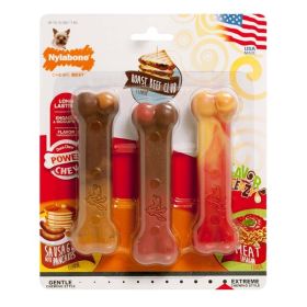 Nylabone Flavor Frenzy Power Chew Triple Pack Pancakes Sausage; Roast Beef Club; Lasagna; 1ea-XS-Petite 1 ct