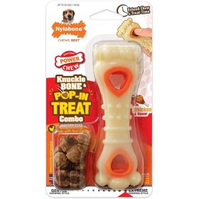 Nylabone Power Chew Knuckle Bone PopIn Treat Dog Toy Combo Knuckle; Chicken; 1ea-Medium-Wolf 1 ct