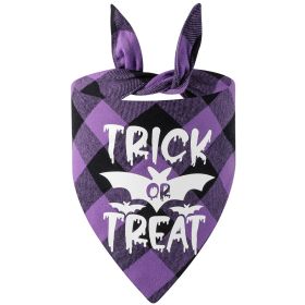 Plaid Luminous Halloween Pet's Saliva Towel (Option: Double Layer Style 4-65x45x45)