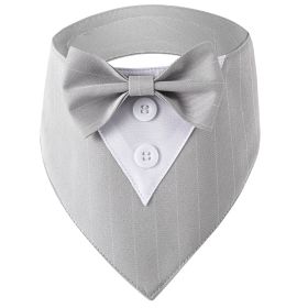 Pet Tie Banquet Suit Triangular Binder (Option: Striped Gray-L)