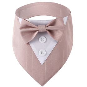 Pet Tie Banquet Suit Triangular Binder (Option: Striped Light Pink-L)