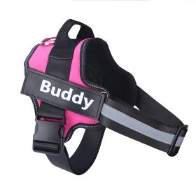 Dog Harness No Pull Reflective Breathable Adjustable Pet (Option: Rose Red-XL)