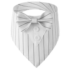 Pet Tie Banquet Suit Triangular Binder (Option: White Striped-S)