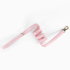 Pet Leather Traction Rope (Color: Pink)