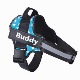 Dog Harness No Pull Reflective Breathable Adjustable Pet (Option: Blue and stars-S)