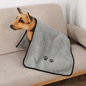 Solid Color Printed Microfiber Pet Towel (Option: Gray-70cmx140cm)