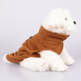 Pet Clothes Dog Polar Fleece Thickened Warm Vest (Option: Brown-S)