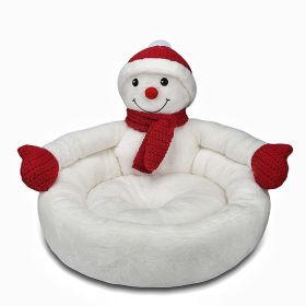 Kennel Winter Warm Three-dimensional Cartoon (Option: White Snowman-Medium 50cm)