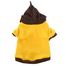 Pet Clothes Dog Fleece Padded Coat Hooded Sweater (Option: Yellow-M)