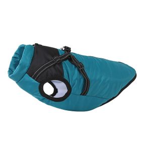 Warm Dog Clothes Thick Polar Fleece Pet Coat (Option: Black Lake Water Green Color-M)