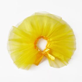 Pet TUTU Gauze Skirt Bright Silk Yarn Dog Strap Skirt (Option: Yellow-M)