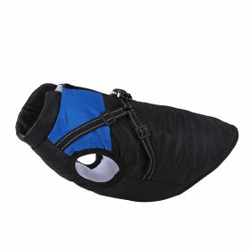 Warm Dog Clothes Thick Polar Fleece Pet Coat (Option: Blue Black-M)