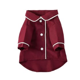 Pet Pajamas Dog Pajamas Small Dog Cat Clothing (Option: Wine Red-S)