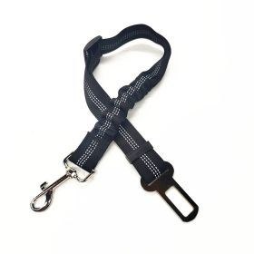 Pet Car Reflective Elastic Seat Belt Dog Car Buffer Dog Leash (Option: Black-74cm)