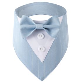 Pet Tie Banquet Suit Triangular Binder (Option: Light Blue Striped-XS)