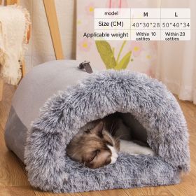 Splicing Portable Pet Bed Portable Warm (Option: Splicing Portable Gray-L)