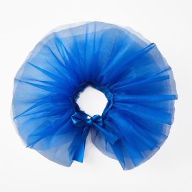 Pet TUTU Gauze Skirt Bright Silk Yarn Dog Strap Skirt (Option: Blue-L)