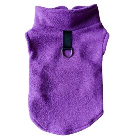 Pet Clothes Dog Polar Fleece Thickened Warm Vest (Option: Purple-M)