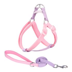 Macaron Traction Dog Rope Small And Medium Sized Pets (Option: Set Purple Pink-M)